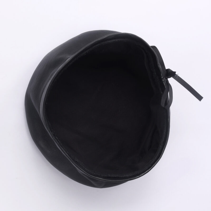 Leather Heritage Cap Plain Black Arab-Inspired Headwear